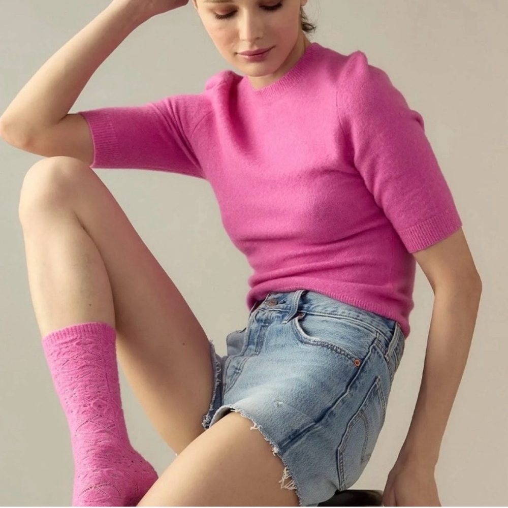 Cynthia Rowley Sydney pink crew neck sweater
